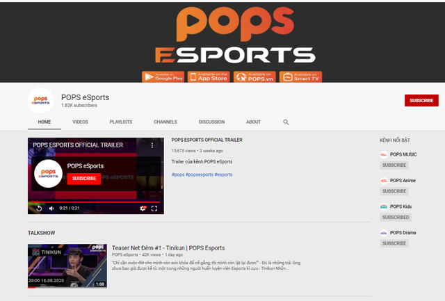 Xem các chương trình thể thao đỉnh mệt nghỉ với POPS eSports